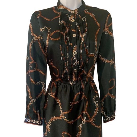 Zara Green Short Chain Print Dress Size: XS - Picture 5 of 12